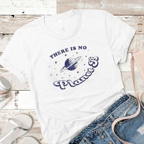 

universe printed short sleeve loose women tee clothes graphic, White