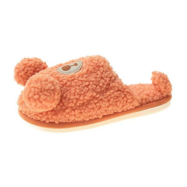 

winter fashion warm women slippers, furry half-pack home slippers plush indoor shoes floor ladies, Black
