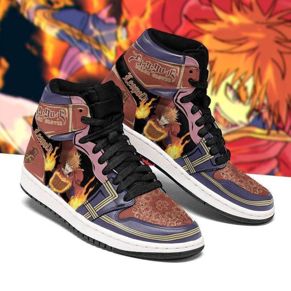 

sneakers customization crimson lion leopold vermillion black clover anime shoes
