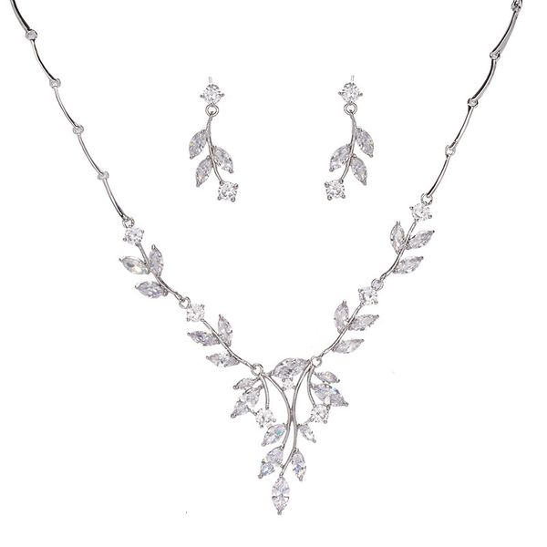 

jewelry set tl214 bridal jewelry korean zircon necklace earrings crown headdress wedding dress accessories, Slivery;golden