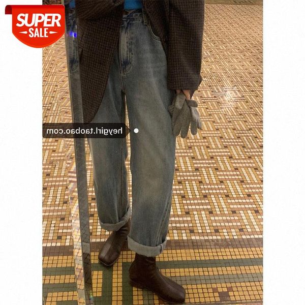 

net celebrity temperament thin waist straight jeans women korean loose wide-leg daddy pants #pd18, Black;white