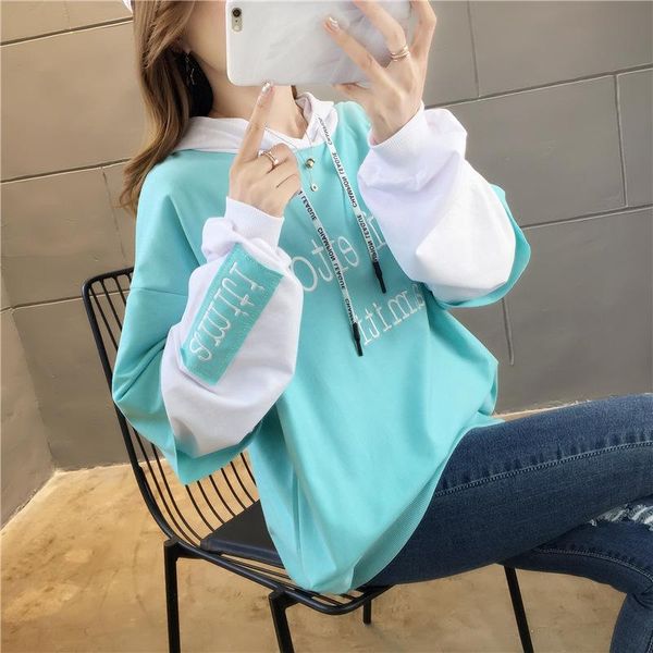 

women loose streetwear black sweatshirt knitted hooded print hoodies fashion thin moletom long hoodie l0991 women's & sweatshirts