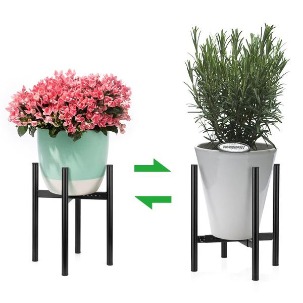 

planters & pots metal plant stand expandable width, adjustable height for 8-12 inch planter pot, flowers holders potted indoor outdoor