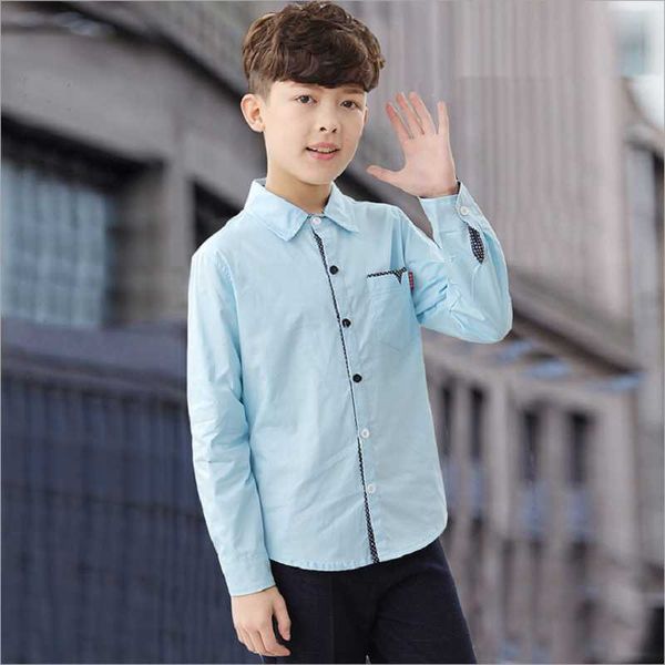 

shirts spring children's school for boys solid 100% cotton button long sleeve white kids clothes baby boy shirt, White;black