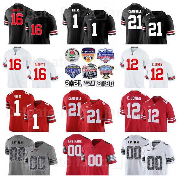 

ncaa college ohio state buckeyes 12 cardale jones jersey football 47 aj hawk 21 parris campbell 1 braxton miller 16 jt barrett 25 mike weber, Black