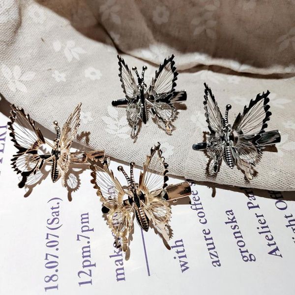 

hair clips & barrettes moving wing butterfly clip bwomen's fashion metal angs side hairpins headdress accessories gifts for girls daily, Golden;silver