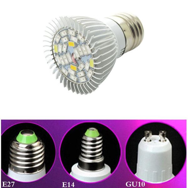 

full spectrum led grow light e27 28w growing lamp uv ir gu10 e14 bulb 28leds plant ac85-265v for greenhouse flower fruits lights