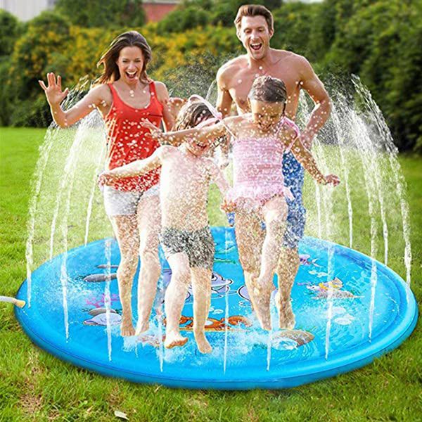 

100/170cm Children Play Water Mat Outdoor Game Toy Lawn for Children Summer Pool Kids Games Fun Spray Water Cushion Mat Toys