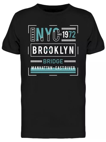 

nyc brooklyn bright typography tee men's -image by shutterstock, White;black