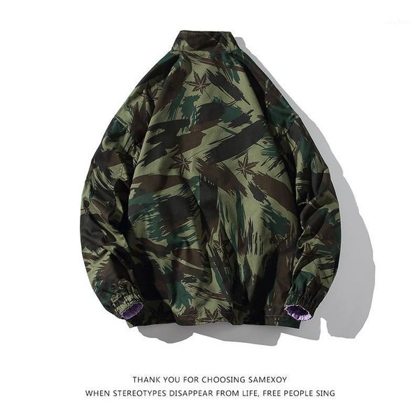 

men's jackets print and camouflage reversible jacket for teen 2021 fashion trends casual clothes mens bomber coats hip hop streetwe, Black;brown