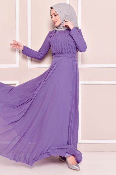

ethnic clothing chiffon dress lilac liy2112, Red