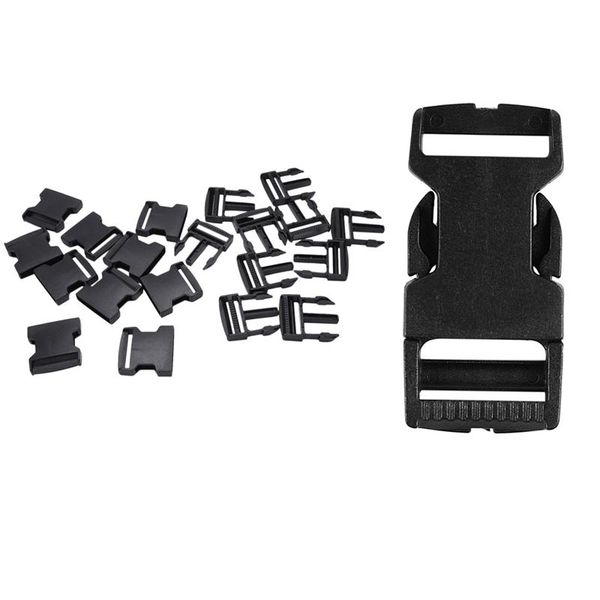 

bag parts & accessories 20pcs plastic buckles clips paracord for bracelet black strap clasp 20mm 38mm