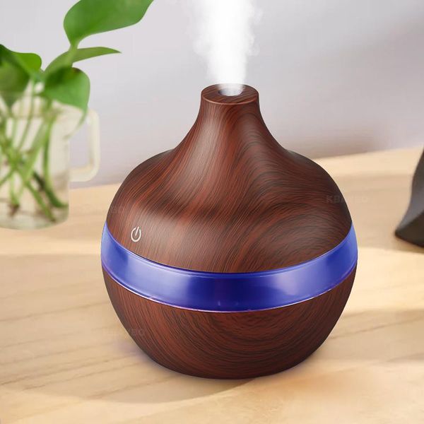 

300ml usb essential oil aromatherapy air diffuser electric aroma wood ultrasonic humidifierr led lights for office humidifiers