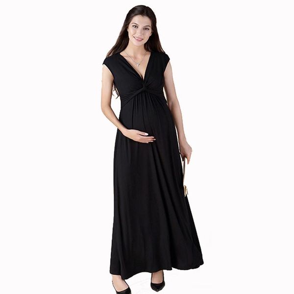 

maternity dresses summer s-3xl tencel ankle-length dress pregnancy clothes elegant lady prom party vestidos beach gowns, White