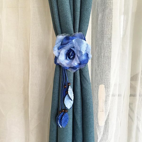

other home decor 1pcs chiffon flower tassel curtain clip korean strap tie rope european yarn buckle one piece of