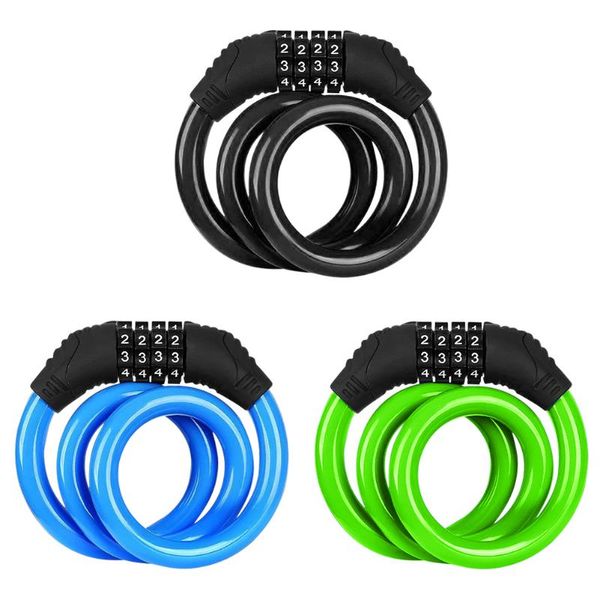 

bike locks universal anti-theft mtb colorful steel cable coil mountain bicycle 4-digit code security lock cycling parts
