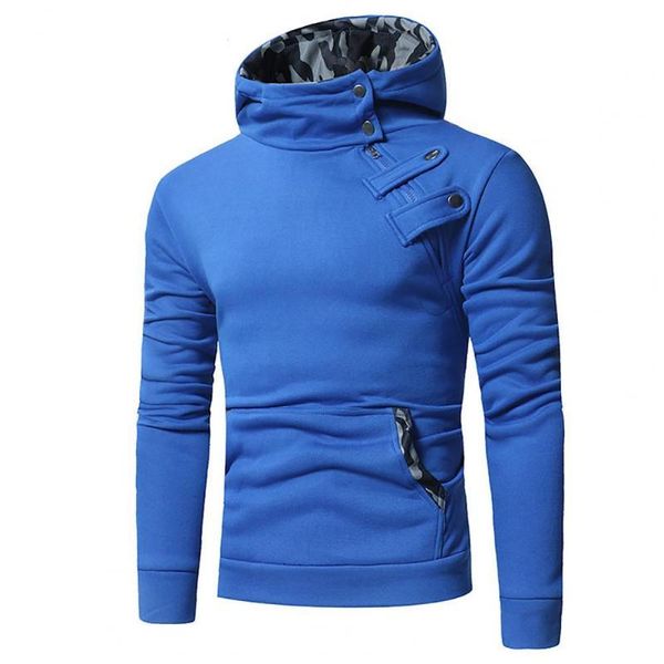 

men's hoodies & sweatshirts stand collar camouflage stitching pullover zipper hooded cotton blend male big pocket sweatshirt oversize o, Black