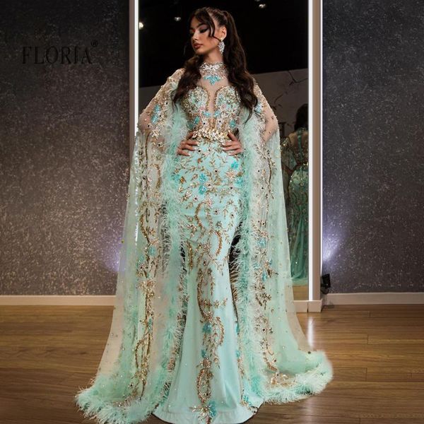 

party dresses floria aqua green sweetheart neck long sleeves beading crystal evening gowns 2021 womenvestido de festa, White;black
