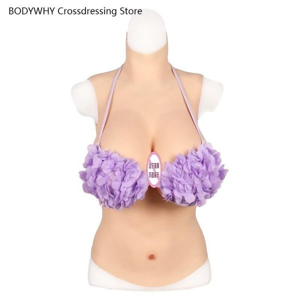 

women's shapers solid silicone half body fake breast prosthetic crossdresser mother silk cotton gel two kinds of filling, Black;white