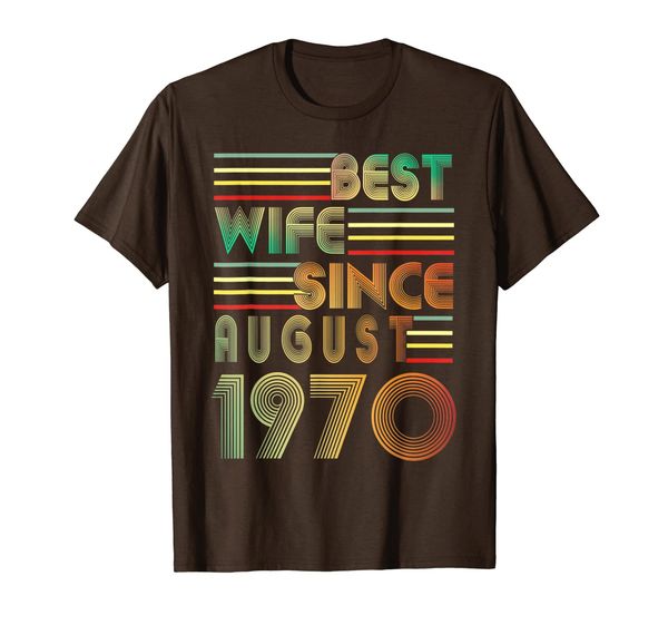 

49th wedding anniversary gift wife since august 1970 t-shirt, White;black