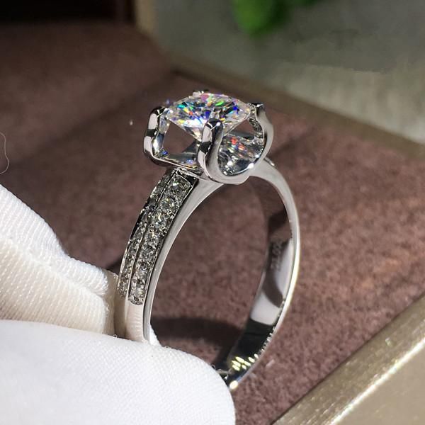 

wedding rings jk classic design women jewelry luxury solitaire band female marriage engagement party cubic zirconia ring, Slivery;golden