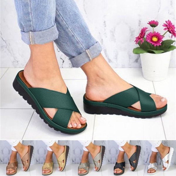 

sandals womens fashion wedges shoes open toe thick bottom roman slippers beach 2021 summer sandalia temperament, Black