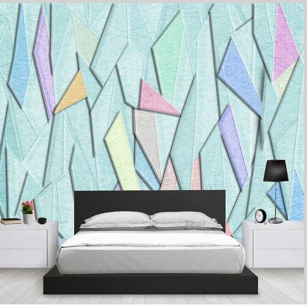 

wallpapers custom self-adhesive wallpaper 3d abstract geometric relief background murals living room tv sofa bedroom stickers