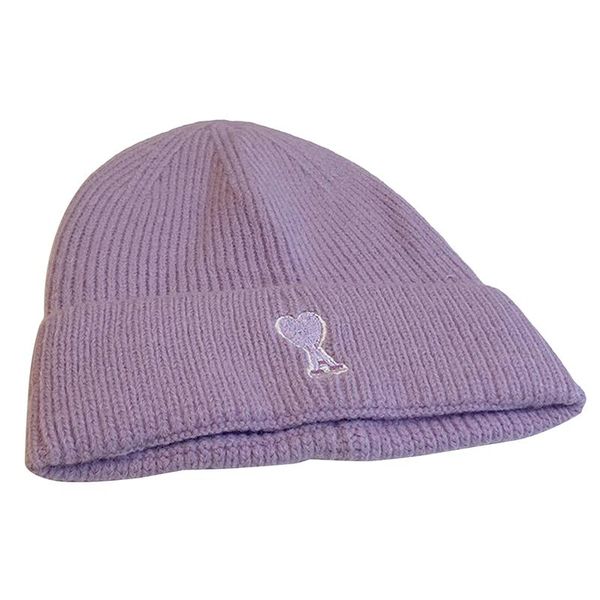 

beanie/skull caps women winter hats for knitted beanie hat couple warm soft heart men embroidery cap 2021, Blue;gray