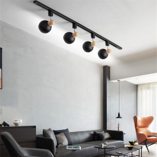 

track lights modern led ceiling spotlights for background wall living room study y collocation lighting black iron acrylic lamps