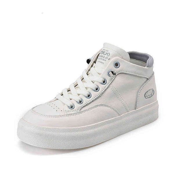 

leather small white sho women's high casual 2021 autumn and versatile sports leather