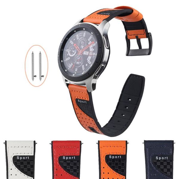 

watch bands 22mm sport breathable leather+silicone strap band for samsung galaxy 3 45mm/46mm/s3 soft bracelet huawei gt 2 1, Black;brown