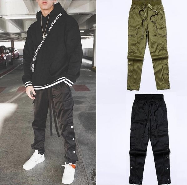 

21ss sixth cargo pants tooling velcro trousers designer loose casual outside zipper button fashion pant trendy sweatpants, Black