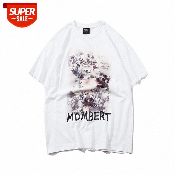 

spring european and american high street simple basic t-shirt oversize beauty avatar illustration print short-sleeved tee #lf1t, White;black