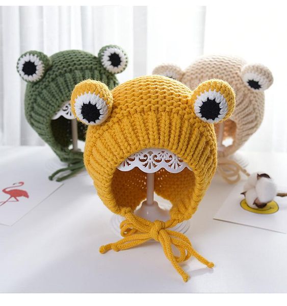 

berets 6-24 months baby bomber hats knitted warm soft winter caps for girls boys, Blue;gray