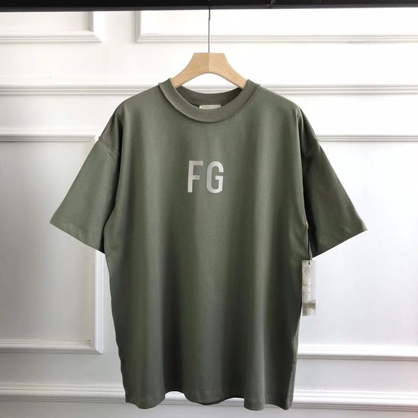 

fashion designers high fog fg reflective short sleeve trendy street letter print t men's and women's clothes, White