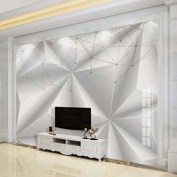 

custom size modern simple abstract line geometry living room tv decor art backgroundl wallpaper waterproof