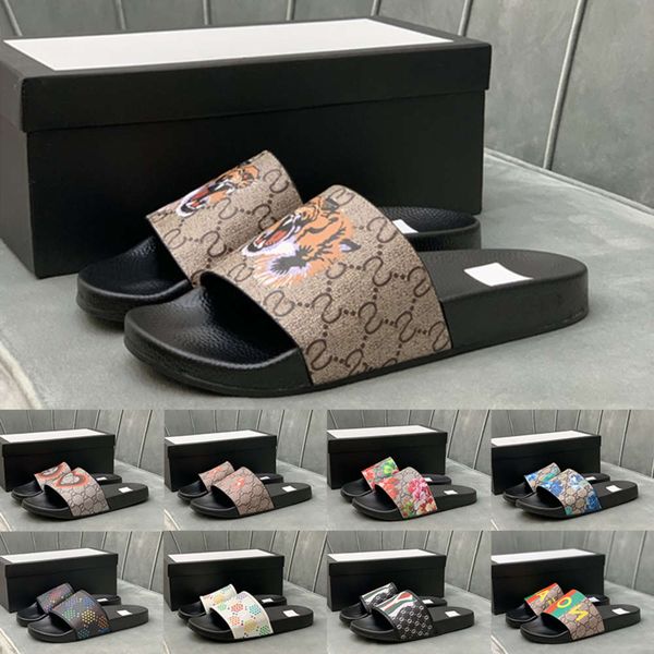 

[with box]2021 preferential designer slippers fashion men women sandals ladies flip flops loafers black white red green slides shoes size