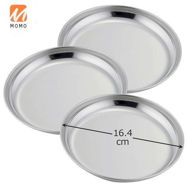 

stainless steel tray flat plate fried dish barbecue fruit cake round storage containers kitchen items bottles & jars