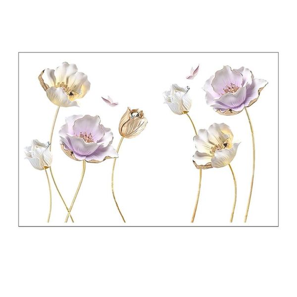 

2pcs lifelike tulip stickers waterproof wall decals removable gift wrap