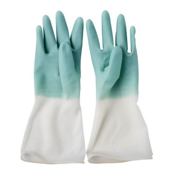 

disposable gloves 1pair silicone kitchen washing cleaning pink green rubber glove housekeeping dish tools women men