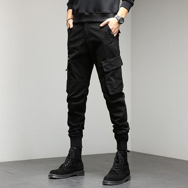 

men's pants 2021men winter outdoor fitness jogging black cargo men autumn fashion casual cotton loose sports large side pockets
