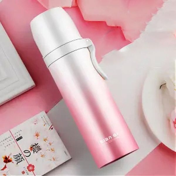 

water bottles insulated cup girl creative student cute trend fresh drop-resistant simple vacuum stainless steel portable insulation