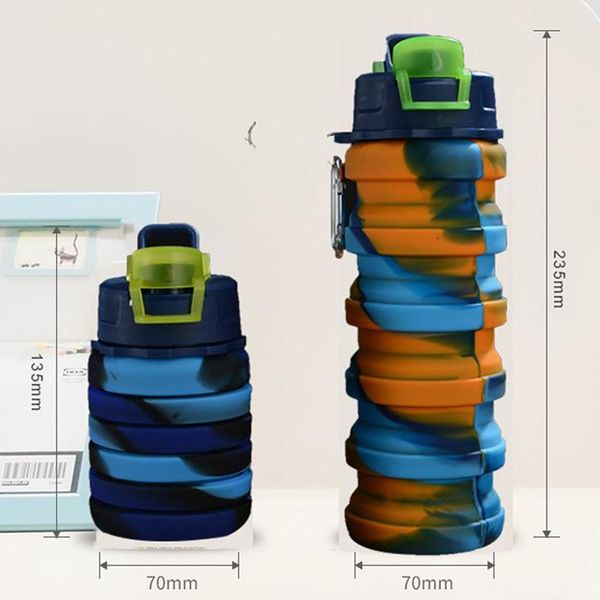 

water bottle silicone squeezed collapsible bottles adjustable folding sports leak proof travel hiking camping drink