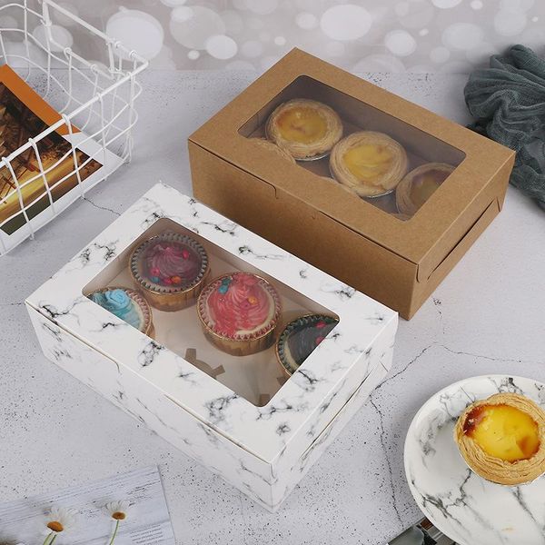 

gift wrap 200 x 6 cavity no handle rectangle pvc window egg tart boxes baking cupcake holders wrappers with inserts wholesale