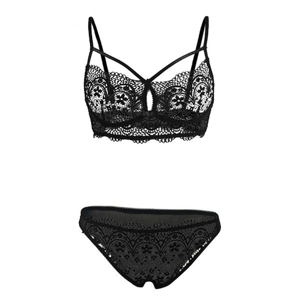 

bras sets bra set women lingerie bandage transparent lace underwear babydoll sleepwear g-string lenceria mujer, Red;black