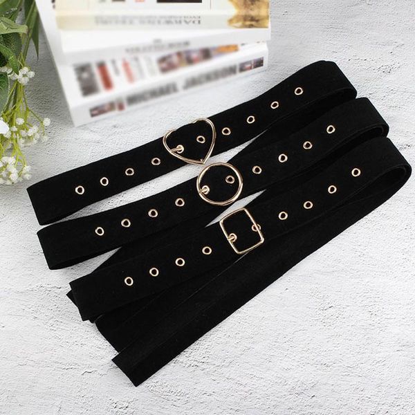 

belts decoration flannel wide black belt dress sweater decorative round needle button fashion women, Black;brown