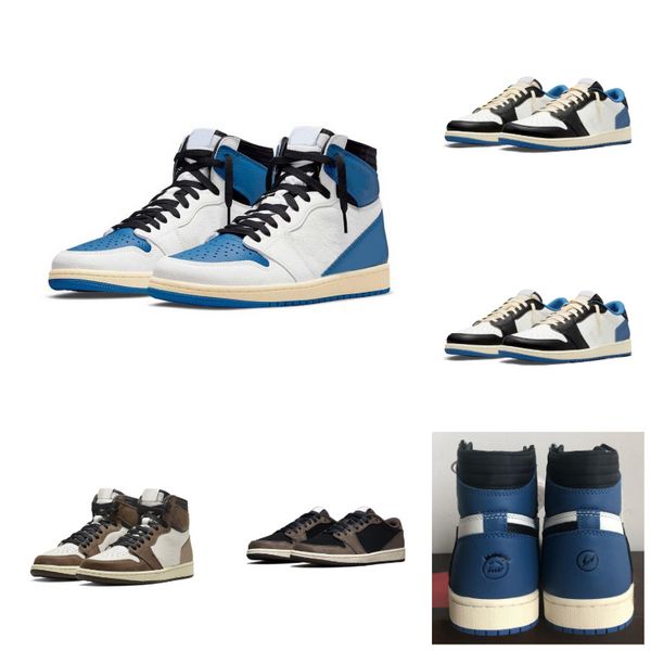 1S 1 Fragments Designs Dark Mocha High Low Basketball Shoes Мужские женские кроссовки Белый Черный Royal Sail Darks Mochas University Red Military Blue Shy Pink Trainers