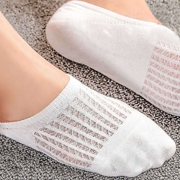 

spring and summer mesh breathable invisible socks women's simple hollow bamboo short, Black