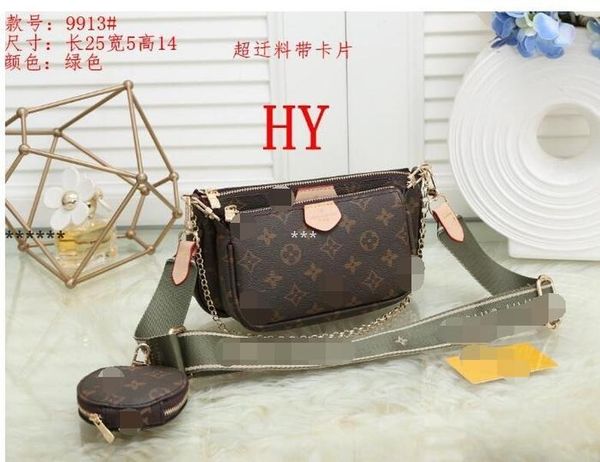 

1_1 l-1wholesale price multi pochette accessoires wallet shoulder bags 3 piece set cross body messenge loui vuttonings, Red;black