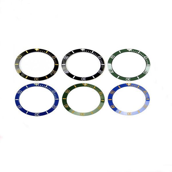 

watch bands accessories ceramic bezel men's for diving green ghost hand surface ring shell inner diameter 30.7mm, Black;brown